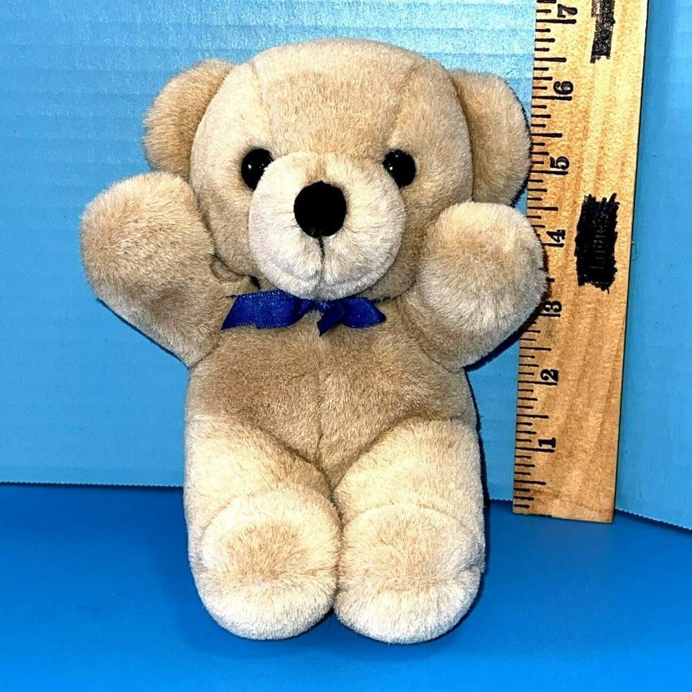 Vintage Dakin Beige Tan Cuddles 8" Tall Teddy Bear Plush Stuffed Animal Lovey